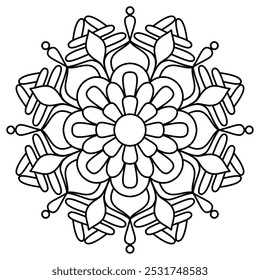 hand drawn minimal mandala design for adults and kids coloring book, mandala art for henna, wall art and tattoo design
