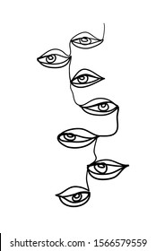 Hand drawn minimalism style vector illustration. concept design sketch outline drawing vector illustration. One line drawing abstract eye. 