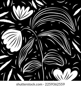Hand drawn minimalist abstract organic shapes pattern vector illustration. Fashionable template for design.