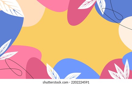 Hand Drawn Minimalist Background. Organic Shapes Pastel Color Background, Wallpaper, And Banner.