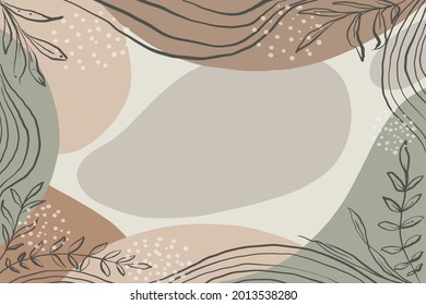 Hand drawn minimalist shape abstract background with color pastel