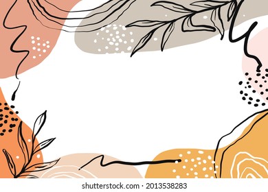 Hand drawn minimalist shape abstract background with color pastel