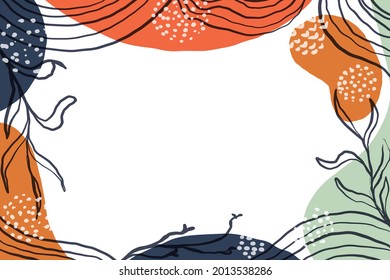 Hand drawn minimalist shape abstract background with color pastel