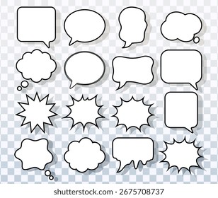 handgezeichnete minimalistische Sprechblasen Vektor für Comics und Design