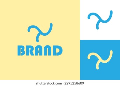 Plantilla de logotipo de onda minimalista dibujada a mano