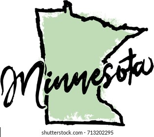 Hand Drawn Minnesota State Graphic