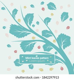 hand drawn mint leaf seamless pattern for dress,t-shirt