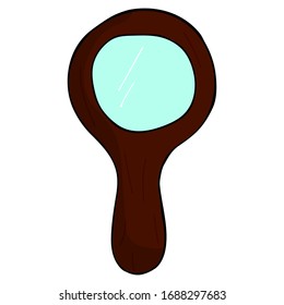 Hand drawn mirror doodle icon. Vector illustration drawn in doodle style. Design for print, poster, design.