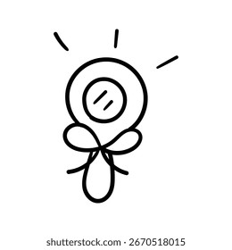 Handgezeichnetes Spiegelelement, Symbol, Kontur, Vektorgrafik-Design