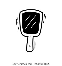 Hand Drawn Hand Mirror Illustration. Doodle Vector. Isolated on White Background - EPS 10 Vector
