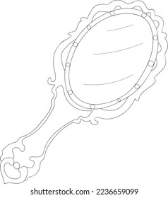 Hand Drawn Mirror On White Background