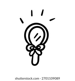 Icono de elemento de contorno de espejo dibujado a mano