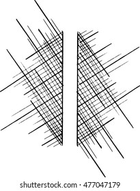 Hand drawn mirror strips. Pattern of lines. Vector illustration of geometric lines, linear pattern.