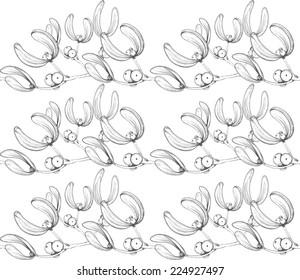hand drawn mistletoe seamless texture