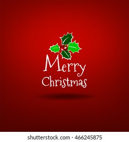 Hand drawn mistletoe. Vector Christmas plant background. Romantic Christmas illustration. Greeting card design. Vector christmas mistletoe. Winter xmas template.