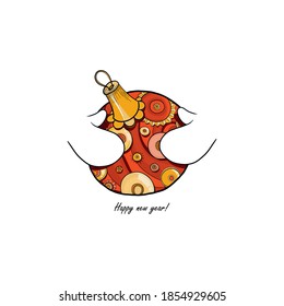 Hand drawn mitten new year vector 
