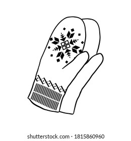 mitones dibujados a mano. Ilustración vectorial.