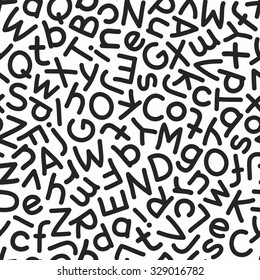 Handgezeichnete Mix-Buchstaben Nahtloses Muster