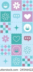 Hand drawn mobile phone wallpaper, cute floral pattern.