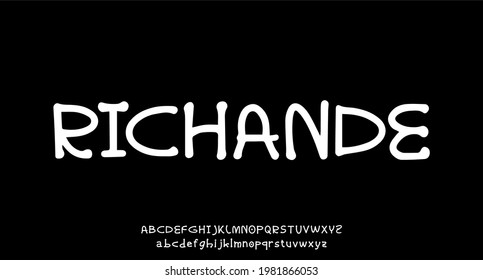 Hand drawn modern alphabet vector set