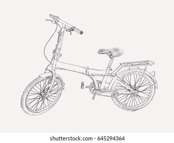 hand drawn modern bike , sketch vector.