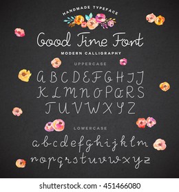 Hand drawn modern calligraphy font