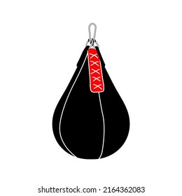 Hand drawn modern flat style vector illustration of punching boxing bag isolated on white background. Design sport, martial arts, gym, fitness, healthy lifestyle for logo, emblem, sign, poster. 