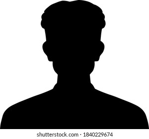 Hand drawn, modern, man avatar profile icon (or portrait icon). User flat avatar icon, sign, profile male symbol