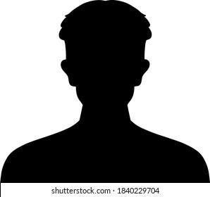 Hand drawn, modern, man avatar profile icon (or portrait icon). User flat avatar icon, sign, profile male symbol