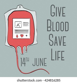 Hand drawn modern  poster or  banner for blood donor