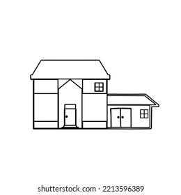 hand drawn modern and simple style house sketch vector illustration.