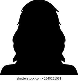 Hand drawn, modern, woman avatar profile icon (or portrait icon). User flat avatar icon, sign, profile female symbol