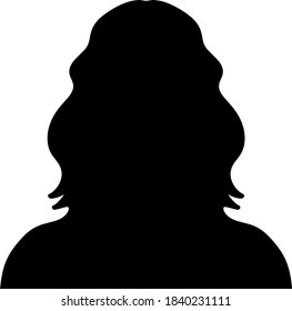 Hand drawn, modern, woman avatar profile icon (or portrait icon). User flat avatar icon, sign, profile female symbol