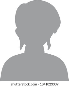 Hand drawn, modern, woman avatar profile icon (or portrait icon). User flat avatar icon, sign, profile female symbol
