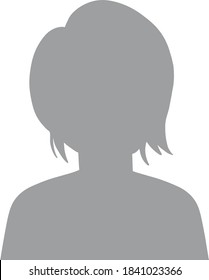 Hand drawn, modern, woman avatar profile icon (or portrait icon). User flat avatar icon, sign, profile female symbol