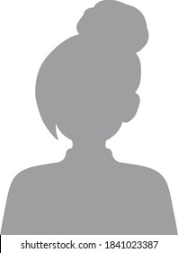 Hand drawn, modern, woman avatar profile icon (or portrait icon). User flat avatar icon, sign, profile female symbol
