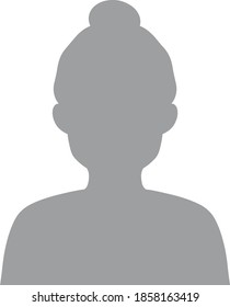 Hand drawn, modern, woman avatar profile icon (or portrait icon). User flat avatar icon, sign, profile female symbol