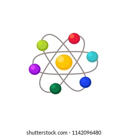 Hand drawn molecule isolated on white background. Vector illustration.