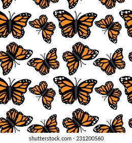 Hand Drawn Monarch Butterfly Pattern