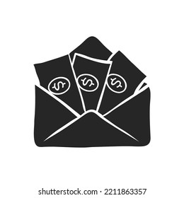 Hand drawn Money envelope vector illustration