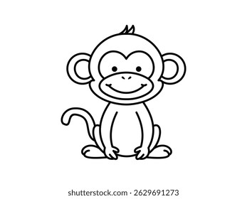 handgezeichnete Affe Cartoon Logo Design Vektorgrafik