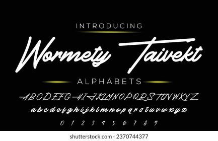 Letra mono de línea dibujada a mano minúscula y mayúscula. Alfabeto ABC decorativo caligráfico aislado. Grabación manual y tipografía personalizada para sus diseños, logotipo, afiche, tarjeta. Tipo de vectores.