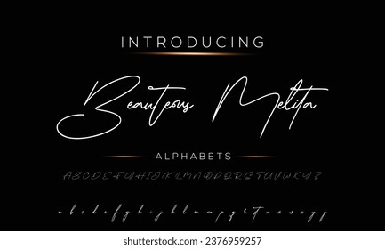 Hand drawn mono line font lowercase and uppercase. Calligraphy decorative ABC alphabet isolated. Hand lettering and custom typography for your designs, logo, poster, card. Vector typeface.