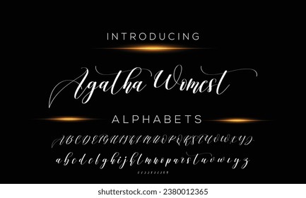 Handgezeichnete Schriftart mit Mono-Linie in Kleinbuchstaben und Großbuchstaben. Kalligrafisches dekoratives ABC-Alphabet einzeln. Handschrift und individuelle Typografie für Ihre Designs, Logo, Poster, Karte. Vektorgrafik