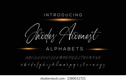 Hand drawn mono line font lowercase and uppercase. Calligraphy decorative ABC alphabet isolated. Hand lettering and custom typography for your designs, logo, poster, card. Vector typeface.