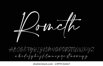 Hand drawn mono line font lowercase and uppercase. Calligraphy decorative ABC alphabet isolated. Hand lettering and custom typography for your designs, logo, poster, card. Vector typeface.