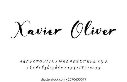 Hand drawn mono line font lowercase and uppercase. Calligraphy decorative ABC alphabet isolated. Hand lettering and custom typography for your designs, logo,