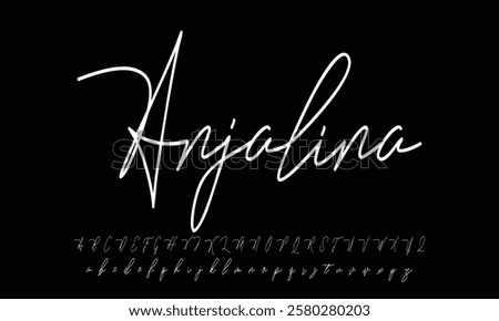 Hand drawn mono line font lowercase and uppercase. Calligraphy decorative ABC alphabet isolated. Hand lettering and custom typography for your designs, logo, poster, card. Vector typeface.