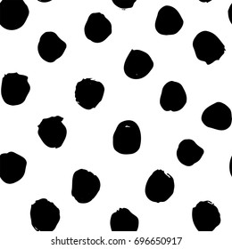 Hand drawn monochrome black and white seamless abstract pattern. Ink sketch texture and background
