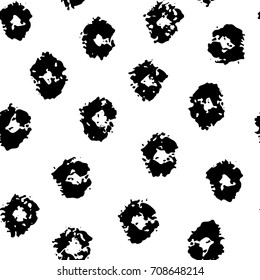 Hand drawn monochrome black and white seamless abstract pattern. Ink sketch texture and background
